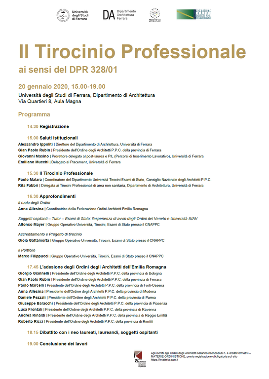 Programma incontro tirocini professionali