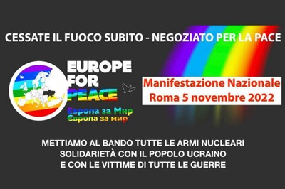 MANIFESTAZIONE PER LA PACE 5 NOVEMBRE 2022 ROMA