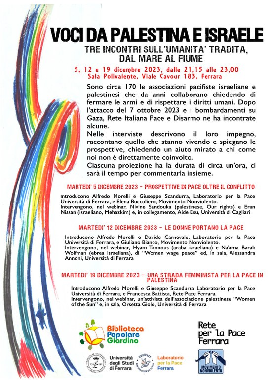 locandina incontri Israele Palestina 5-12-19 dicembre Sala Giardino Ferrara.jpeg
