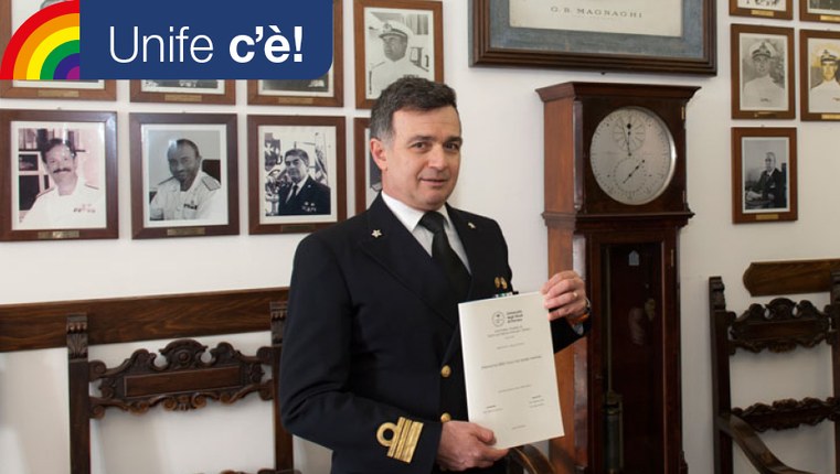 Un ufficiale della Marina Militare tra i neodottori di ricerca Unife