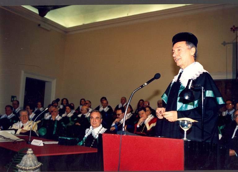 Piero Angela in un momento della sua lectio magistralis