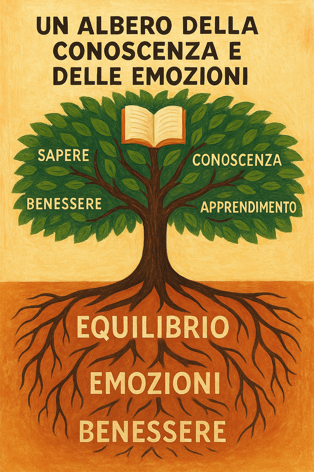AI-generated illustration: albero della conoscenza e delle emozioni