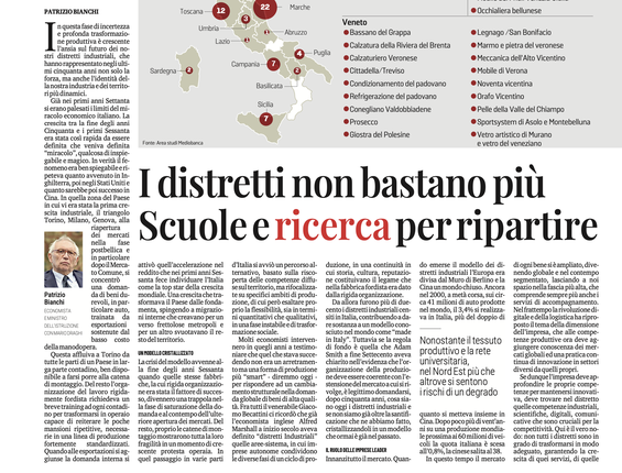 I distretti non bastano più Scuole e ricerca per ripartire I distretti non bastano più Scuole e ricerca per ripartire