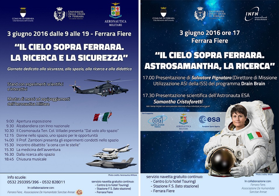 Il cielo sopra Ferrara. AstroSamantha, la ricerca