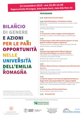 Bilancio di genere e azioni per le pari opportunità nelle università dell'Emilia Romagna