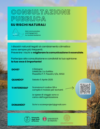 Consultazione pubblica sulla comunicazione del rischio Consultazione pubblica sulla comunicazione del rischio