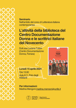L'attività della biblioteca del Centro Documentazione Donna e le scrittrici italiane del Novecento L'attività della biblioteca del Centro Documentazione Donna e le scrittrici italiane del Novecento