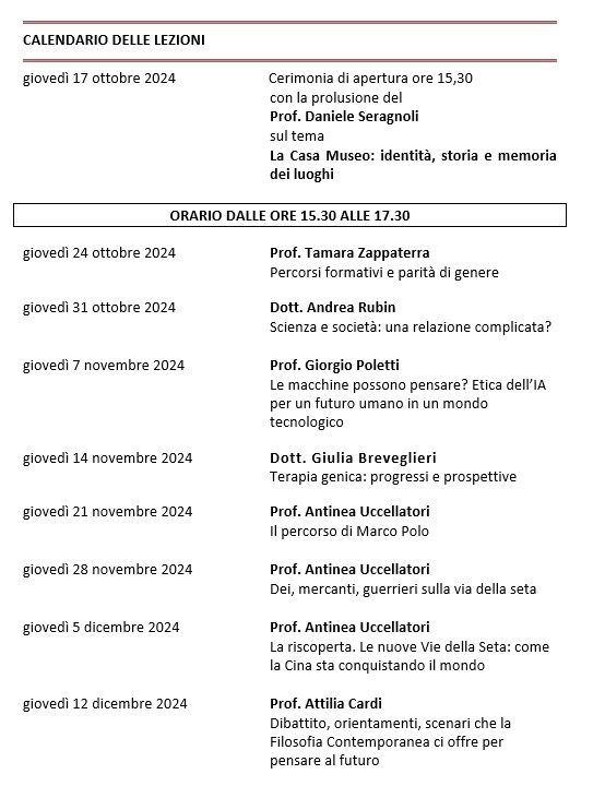 DAL 17/10/24 AL 12/12/24