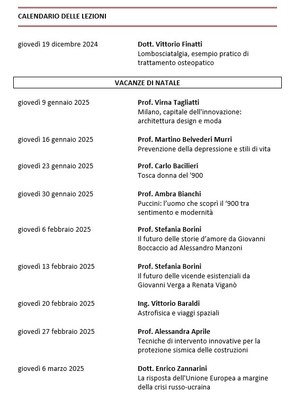 DAL 19/12/24 AL 6/3/25