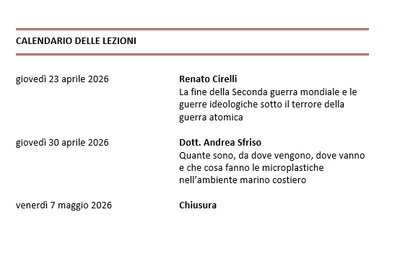 DAL 23/4/26 AL 7/5/26