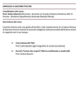 OMAGGIO A GIACOMO PUCCINI