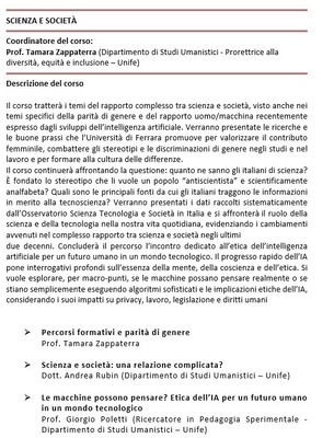 SCIENZA E SOCIETÀ