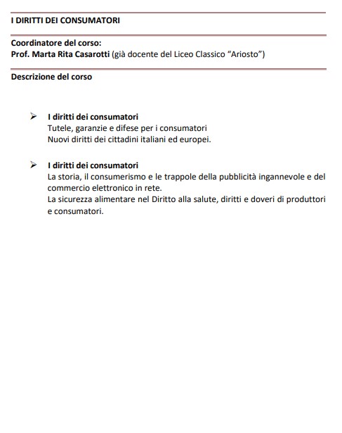 I DIRITTI DEI CONSUMATORI