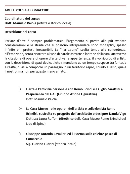 ARTE E POESIA  A COMACCHIO 
