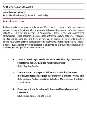 ARTE E POESIA  A COMACCHIO 