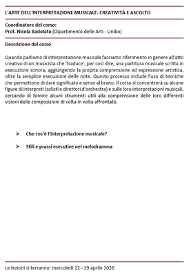 L'ARTE DELL'INTERPRETAZIONE MUSICALE: CREATIVITÀ E ASCOLTO