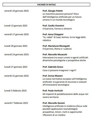 CALENDARIO LEZIONI DAL 15/12/23 AL 29/1/24