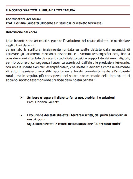 IL NOSTRO DIALETTO: LINGUA E LETTERATURA
