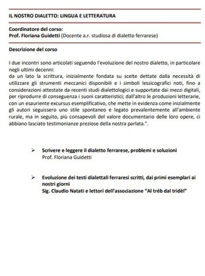 IL NOSTRO DIALETTO: LINGUA E LETTERATURA