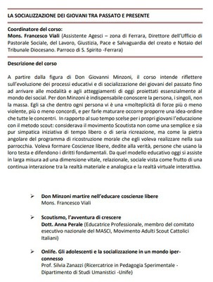 LA SOCIALIZZAZIONE DEI GIOVANI TRA PASSATO E PRESENTE