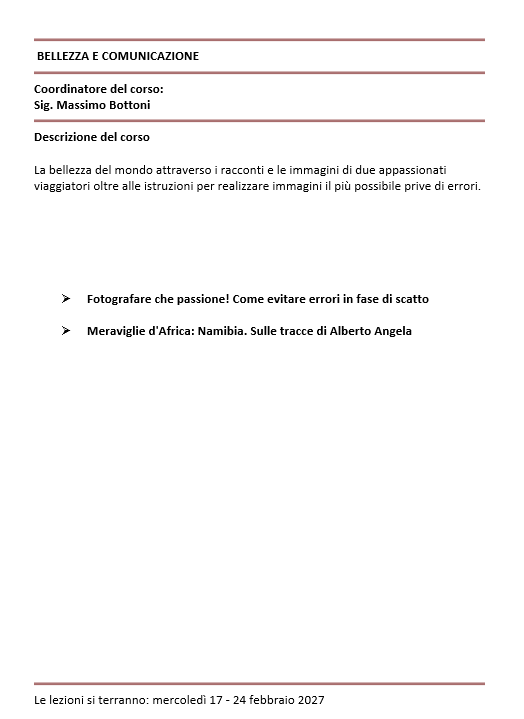  BELLEZZA E COMUNICAZIONE