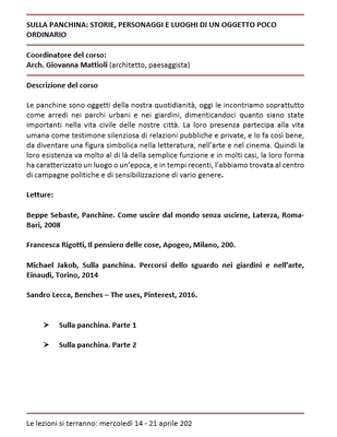SULLA PANCHINA: STORIE, PERSONAGGI E LUOGHI DI UN OGGETTO POCO ORDINARIO