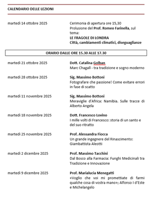 DAL 14/10/25 AL 9/12/25