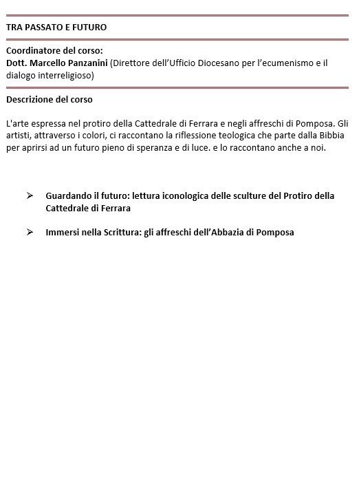 TRA PASSATO E FUTURO 