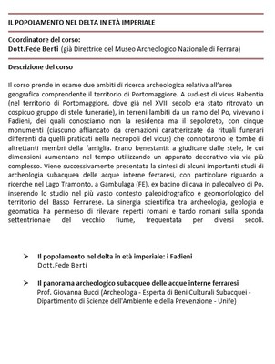 IL POPOLAMENTO NEL DELTA IN ETÀ IMPERIALE