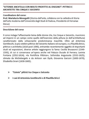 “ATTENDE ANCH’ELLA CON MOLTO PROFITTO AL DISEGNO”: PITTRICI E ARCHITETTE TRA CINQUE E SEICENTO