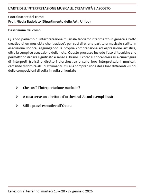 L'ARTE DELL'INTERPRETAZIONE MUSICALE: CREATIVITÀ E ASCOLTO
