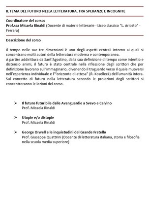 IL TEMA DEL FUTURO NELLA LETTERATURA, TRA SPERANZE E INCOGNITE
