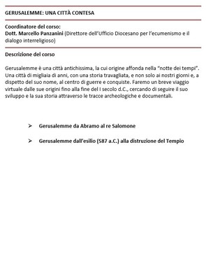 GERUSALEMME: UNA CITTÀ CONTESA 